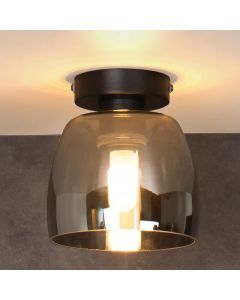 Zwarte plafonniere Tyler, glas