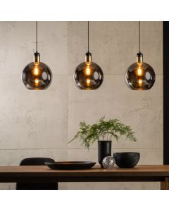Grijze hanglamp Julius, glas