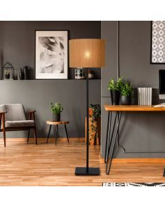Bruine vloerlamp Magius, rotan