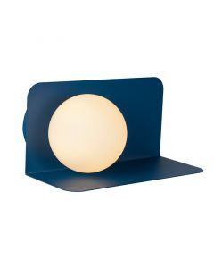 Blauwe retro wandlamp, Bonni, glas