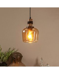 Amberkleurige hanglamp retro, Ilona