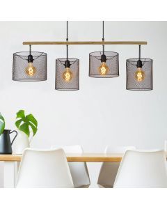Zwarte hanglamp Baskett, Rond