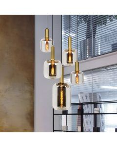 Grijze hanglamp Joanet, glas