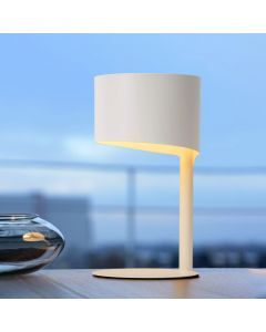 Witte tafellamp Knulle, Rond
