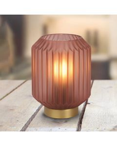 Roze tafellamp Sueno, glas