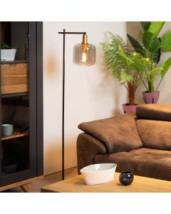 Grijze moderne vloerlamp, Joanet, glas