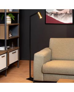 Zwarte vloerlamp modern, Sybil, met schakelaar