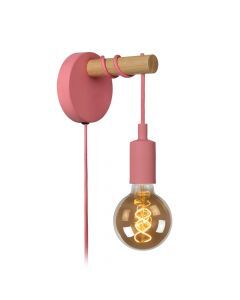 Roze wandlamp Paulien, metaal