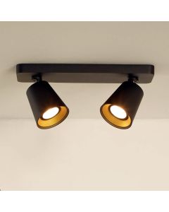 Zwarte plafondspot Turnon, aluminium