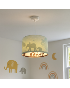 Mint dieren hanglamp Safari, Binnenzijde doorschijnend
