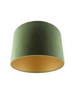 Olijfgroene/gouden velours lampenkap Madelyn, 30 cm
