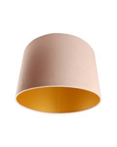 Lichtroze/gouden velours lampenkap Madelyn, 30 cm