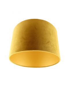 Okergele/gouden velours lampenkap Madelyn, 30 cm