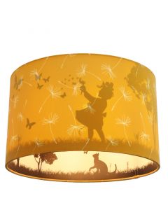 Okergele kinderkamer plafondlamp Vlinders