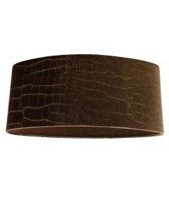50 cm ovale velours bruine lampenkap croco stof, Emilius