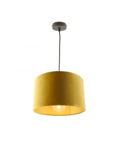 Hanglamp Urvin, geel met goud velours, 30 cm