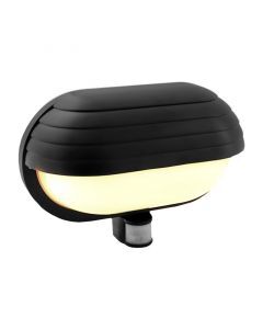 Zwarte buitenlamp met bewegingssensor Killian, kunststof, IP44