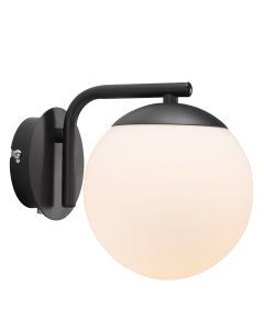 Zwarte wandlamp design, Grant, met schakelaar