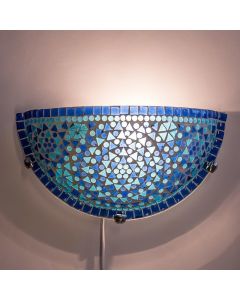 Blauwe oosterse wandlamp mozaïek, Haja