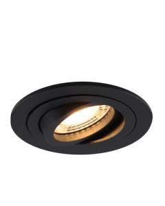 Kantelbare ronde inbouwspot Scott, zwart