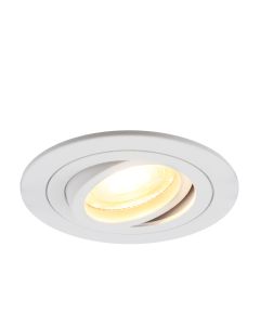 Kantelbare ronde inbouwspot Scott, wit