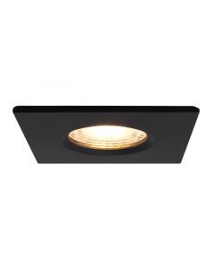 Vierkante badkamer inbouwspot Jule, zwart, IP65