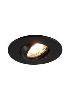 Kantelbare ronde badkamer inbouwspot Jill, zwart, IP44