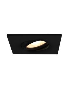 Kantelbare vierkante badkamer inbouwspot Jill, zwart, IP44