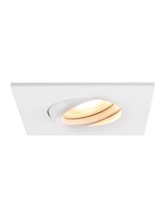 Kantelbare vierkante badkamer inbouwspot Jill, wit, IP44
