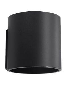 Zwarte up down wandlamp Amely, aluminium