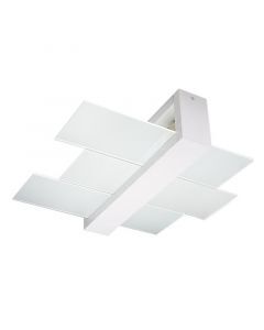 Moderne plafondlamp Fouzia, wit, hout