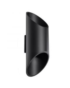 Moderne up down wandlamp Haidar, zwart, aluminium