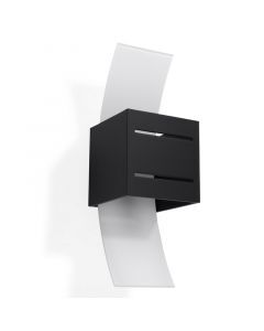 Zwarte up down wandlamp Jasmien, aluminium