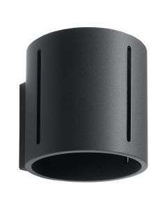 Zwarte up down wandlamp Jamey, aluminium