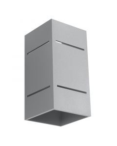 Grijze up down wandlamp Janien, aluminium