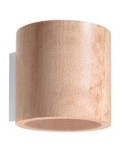 Landelijke up down wandlamp Amely, bruin, hout