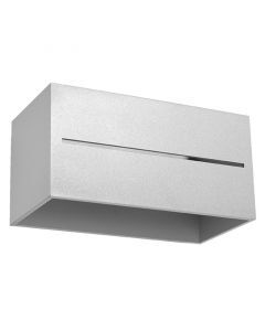 Grijze up down wandlamp Jacky, aluminium