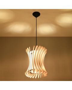 Landelijke hanglamp Goran, bruin, hout
