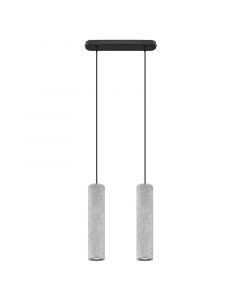 Landelijke hanglamp Feyza, grijs, beton