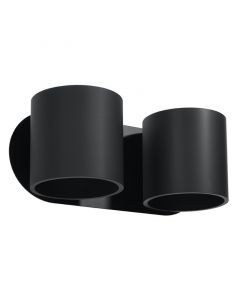 Zwarte up down wandlamp Amely, aluminium