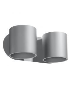 Grijze up down wandlamp Amely, aluminium
