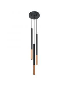 Moderne hanglamp Ilonca, koper, aluminium, 3L