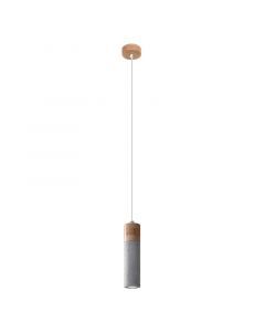 Landelijke hanglamp Ferron, grijs, beton