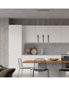 Landelijke hanglamp Ferron, grijs, beton