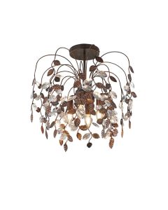 Vintage plafondlamp roestkleurig, Charlotte