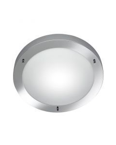 Nikkelen badkamer plafondlamp glas, Hadleigh, IP44