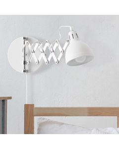 Chromen wandlamp industrieel, Yemaya, met schakelaar