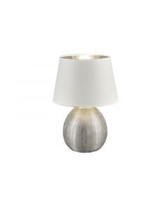 Keramische tafellamp zilver, Yet, met schakelaar