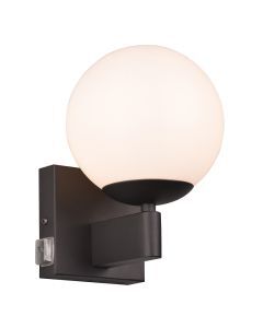 Zwarte badkamer wandlamp modern, Eray, IP44