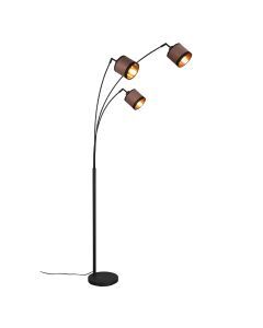 Taupe booglamp modern, Denley, met schakelaar